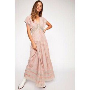 FREE PEOPLE PRAIRIE FLOWER LACE MAXI